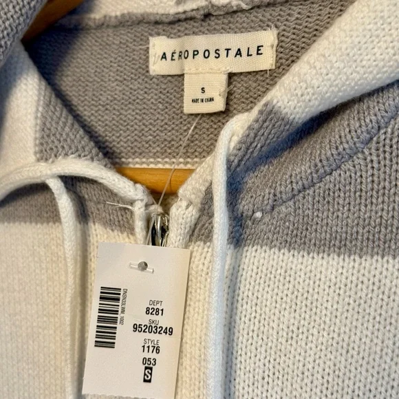Aeropostale Stripe Rugby Full-Zip Sweater Hoodie & Cami Bundle Women's Size S - Picture 6 of 11